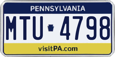 PA license plate MTU4798