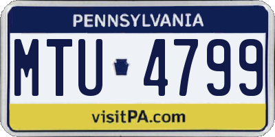 PA license plate MTU4799