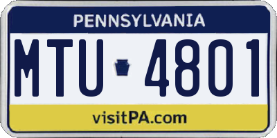PA license plate MTU4801