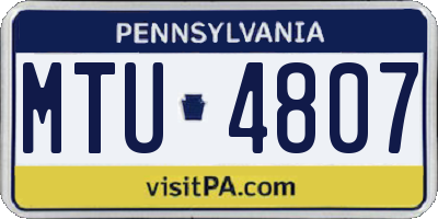 PA license plate MTU4807
