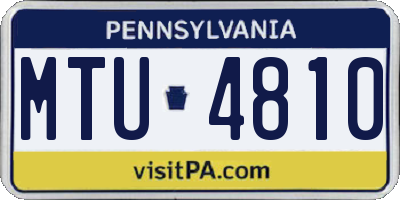 PA license plate MTU4810