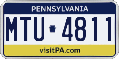 PA license plate MTU4811