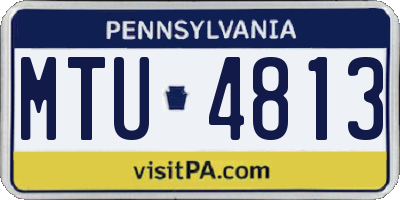 PA license plate MTU4813