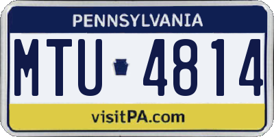 PA license plate MTU4814