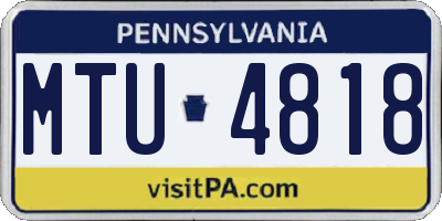 PA license plate MTU4818