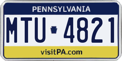 PA license plate MTU4821