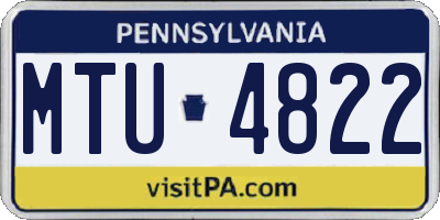 PA license plate MTU4822