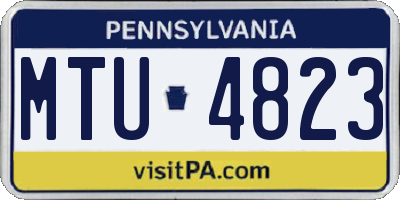 PA license plate MTU4823