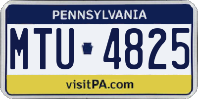 PA license plate MTU4825