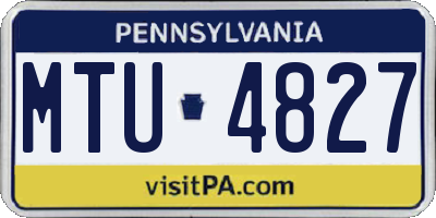 PA license plate MTU4827