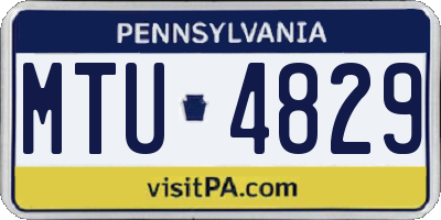 PA license plate MTU4829