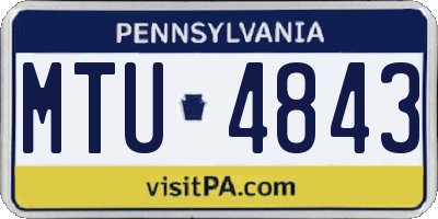 PA license plate MTU4843