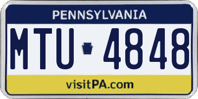 PA license plate MTU4848