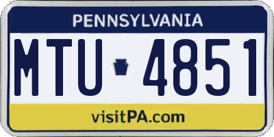 PA license plate MTU4851