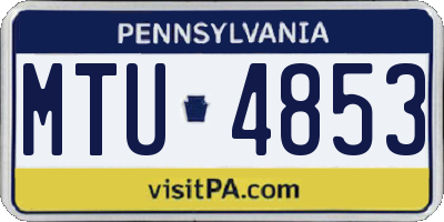 PA license plate MTU4853