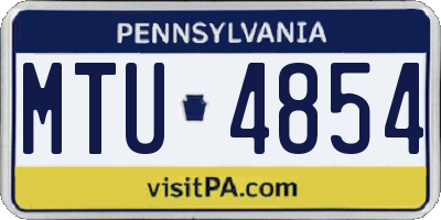 PA license plate MTU4854