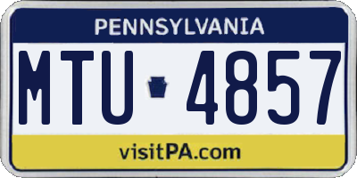 PA license plate MTU4857