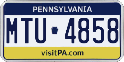PA license plate MTU4858