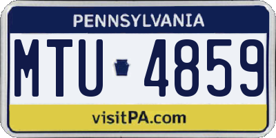 PA license plate MTU4859