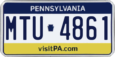 PA license plate MTU4861