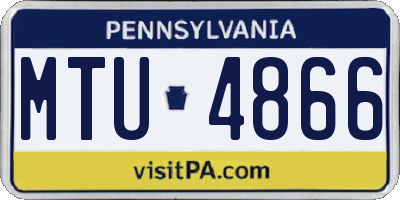 PA license plate MTU4866