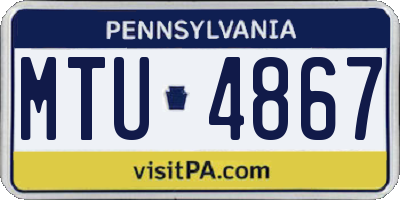 PA license plate MTU4867