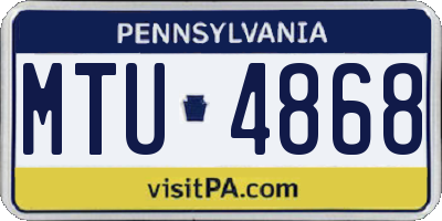 PA license plate MTU4868
