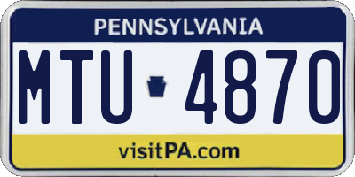 PA license plate MTU4870