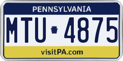 PA license plate MTU4875