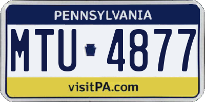 PA license plate MTU4877