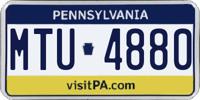 PA license plate MTU4880