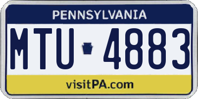 PA license plate MTU4883
