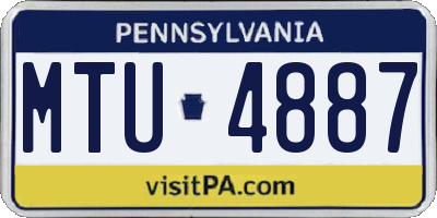 PA license plate MTU4887