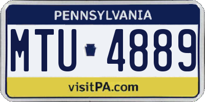 PA license plate MTU4889