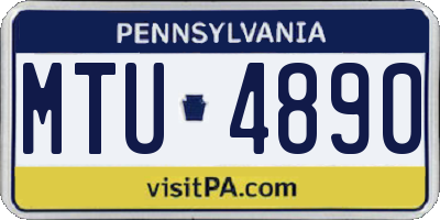 PA license plate MTU4890