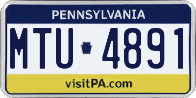 PA license plate MTU4891