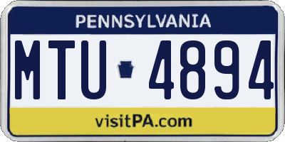 PA license plate MTU4894