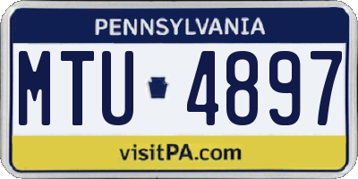 PA license plate MTU4897