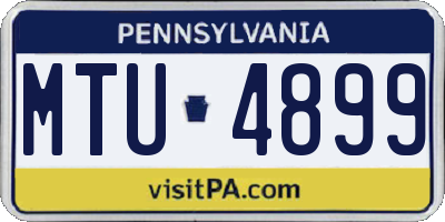 PA license plate MTU4899