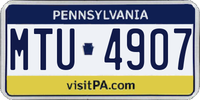 PA license plate MTU4907