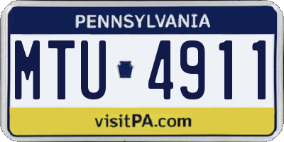 PA license plate MTU4911