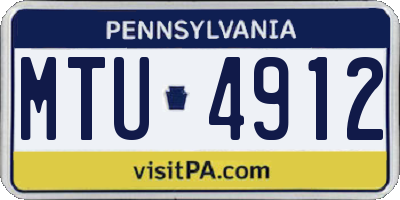 PA license plate MTU4912