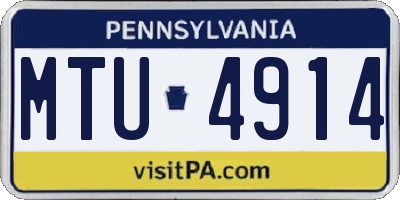 PA license plate MTU4914