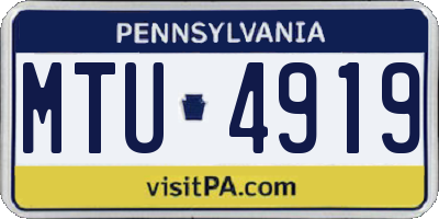PA license plate MTU4919