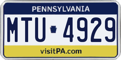 PA license plate MTU4929