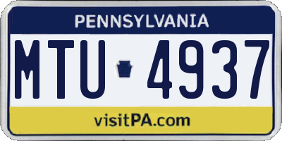 PA license plate MTU4937
