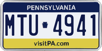 PA license plate MTU4941