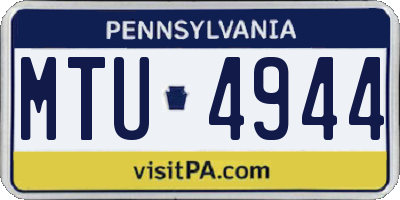 PA license plate MTU4944