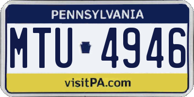 PA license plate MTU4946
