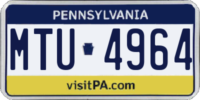 PA license plate MTU4964